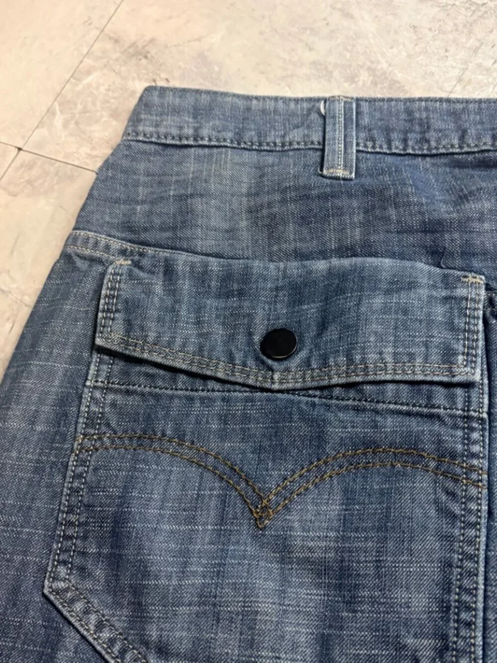 Levi's 569 Loose Straight Jeans 40x32 Light Blue Flap Pocket Y2K